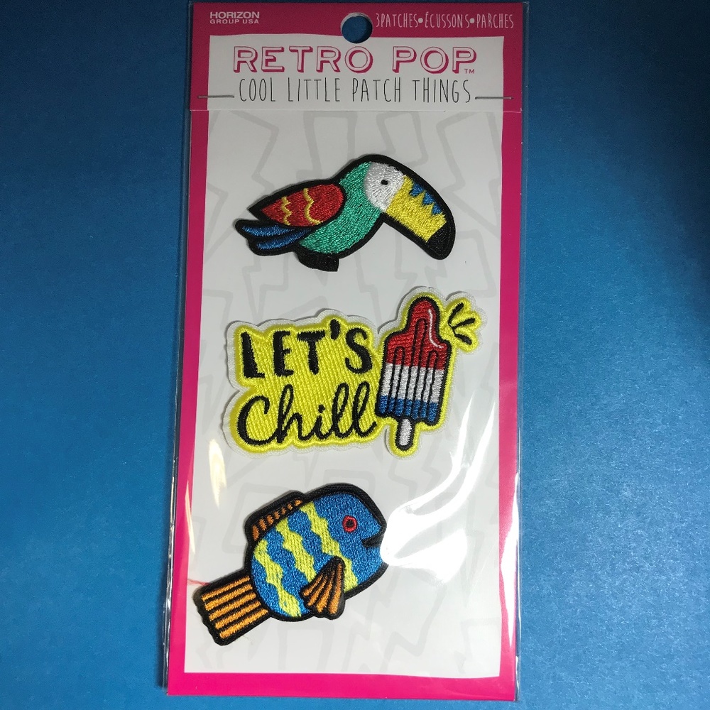 Set of 3 Parrot Let's Chill Popsicle Fish Patches